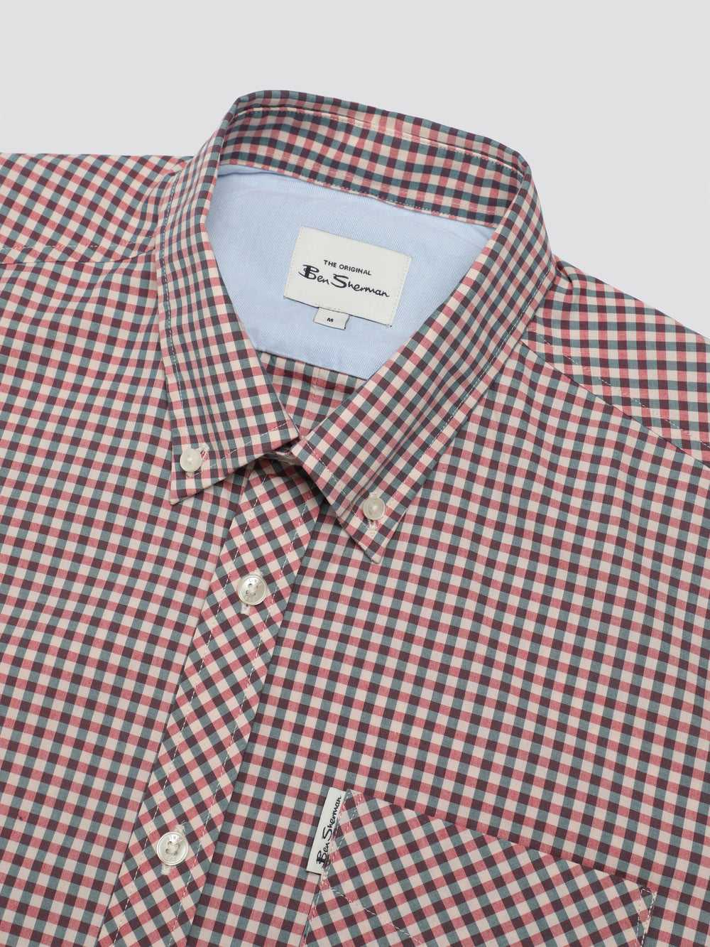 Ben Sherman Signature Short Sleeve Gingham Skjorte Rød Hvide | AOMCH3418