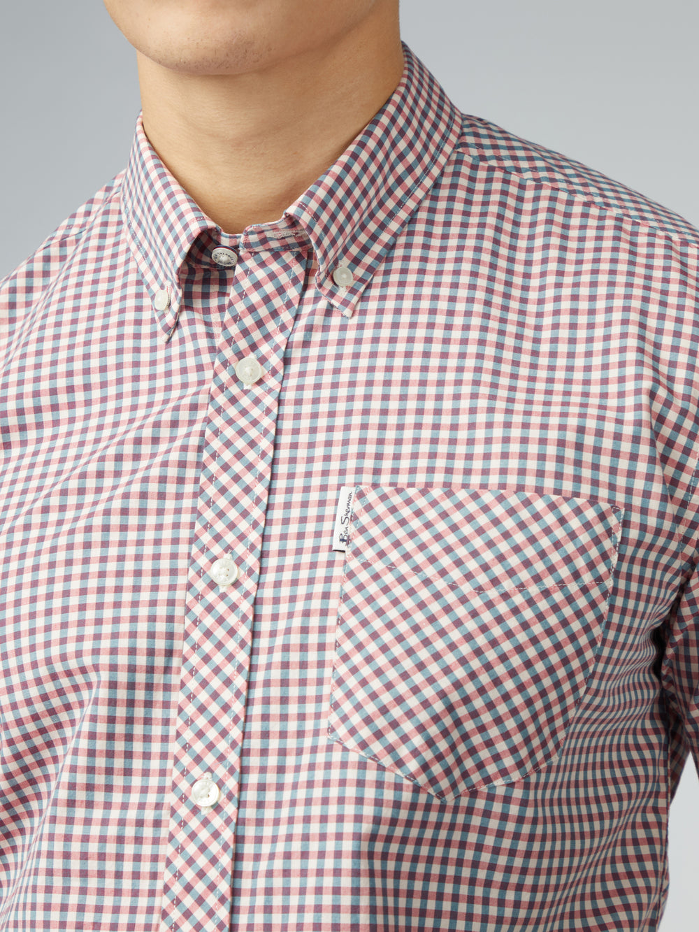 Ben Sherman Signature Short Sleeve Gingham Skjorte Rød Hvide | AOMCH3418