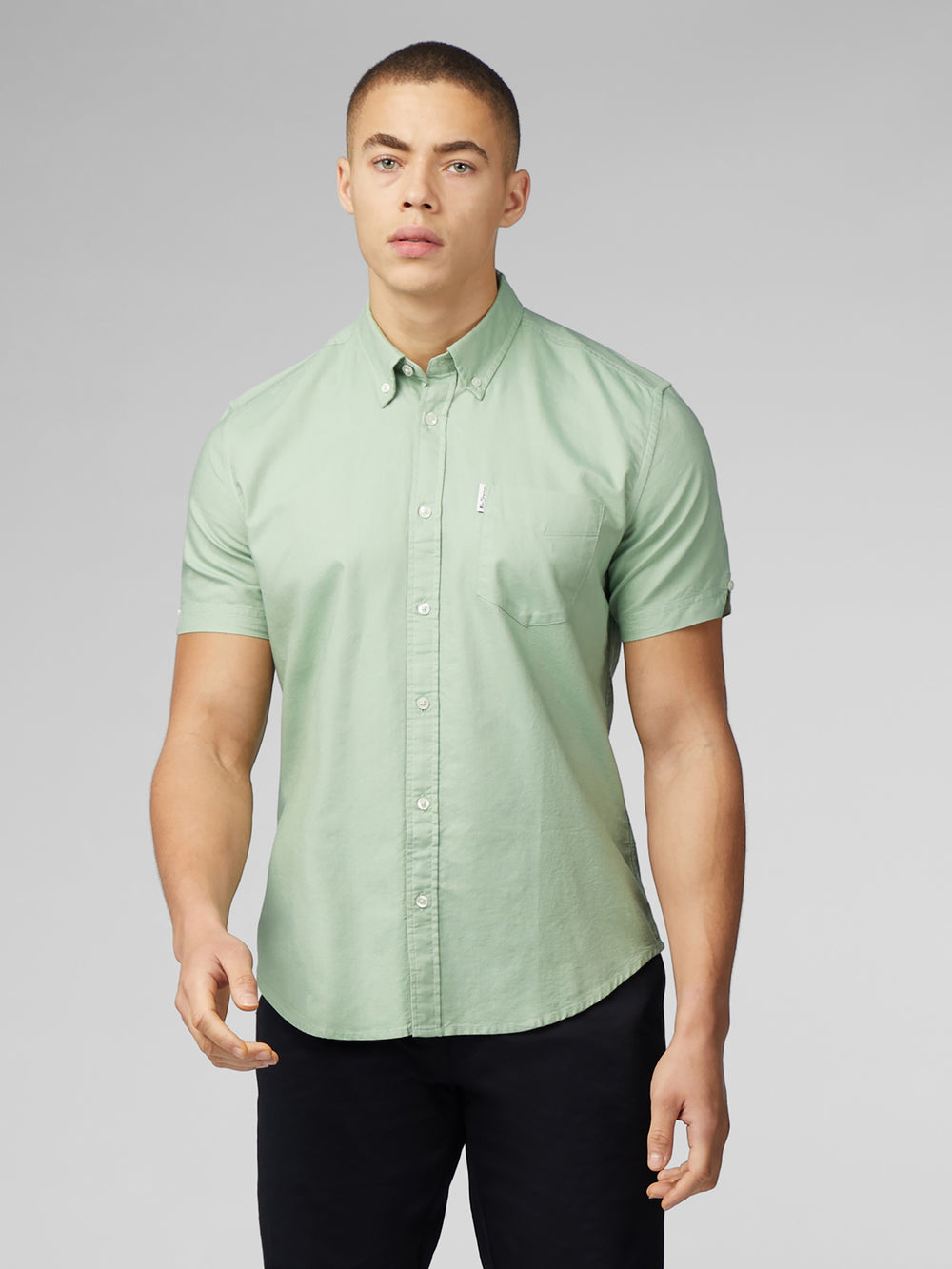 Ben Sherman Signature Short Sleeve Oxford Skjorte Grøn | FKHCP2604