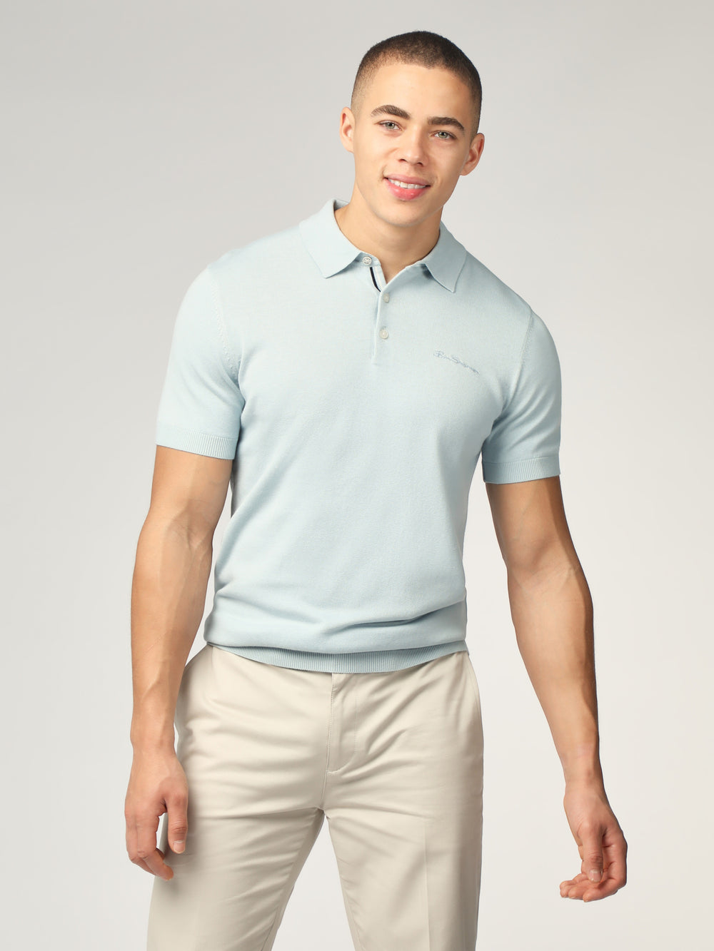 Ben Sherman Signature Short Sleeve Polo Strikkevarer Blå | KJQTL3815