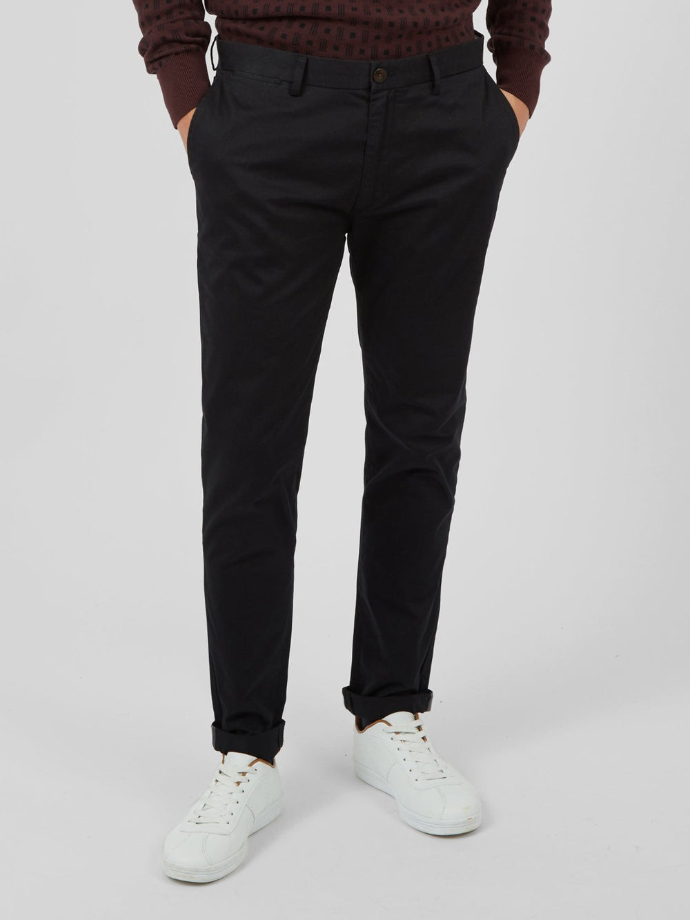 Ben Sherman Signature Skinny Stretch Chino Bukser Sort | CZRTJ8016