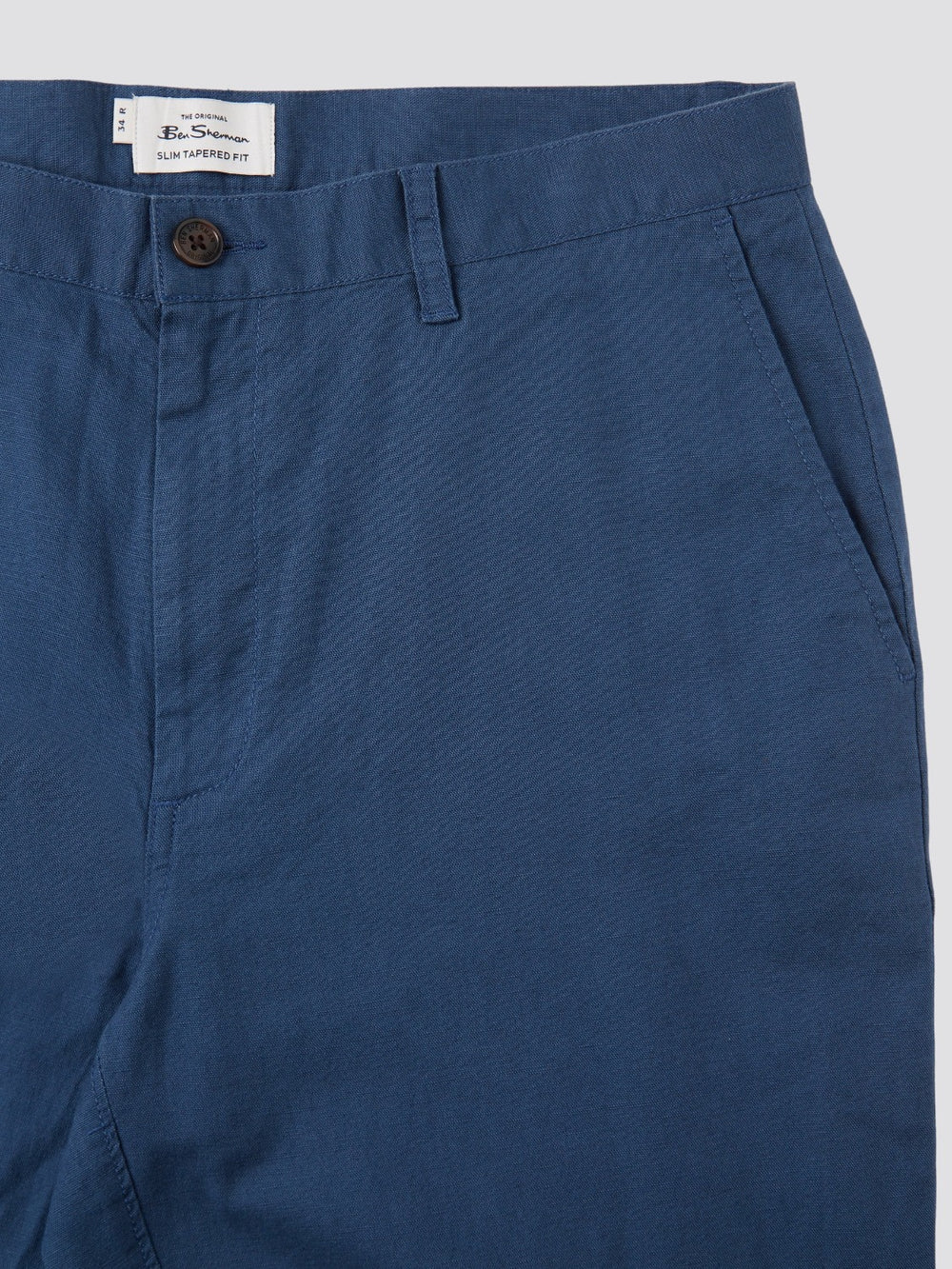 Ben Sherman Signature Slim Taper Linen Bukser Blå | SCROB2483