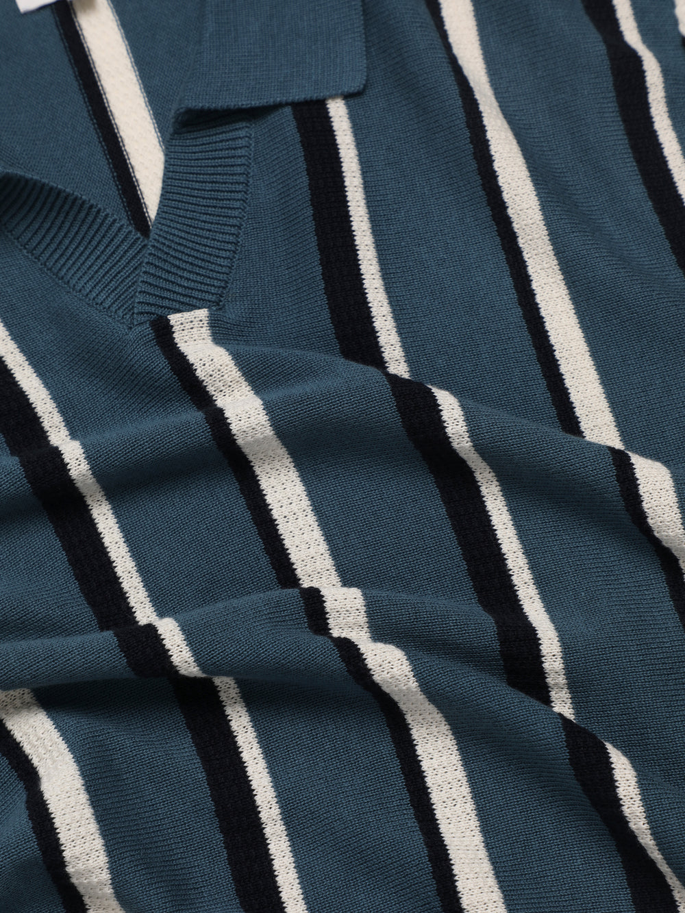 Ben Sherman Signature Vertical Stripe Open Neck Polo Strikkevarer Turkis | JNCVP1024