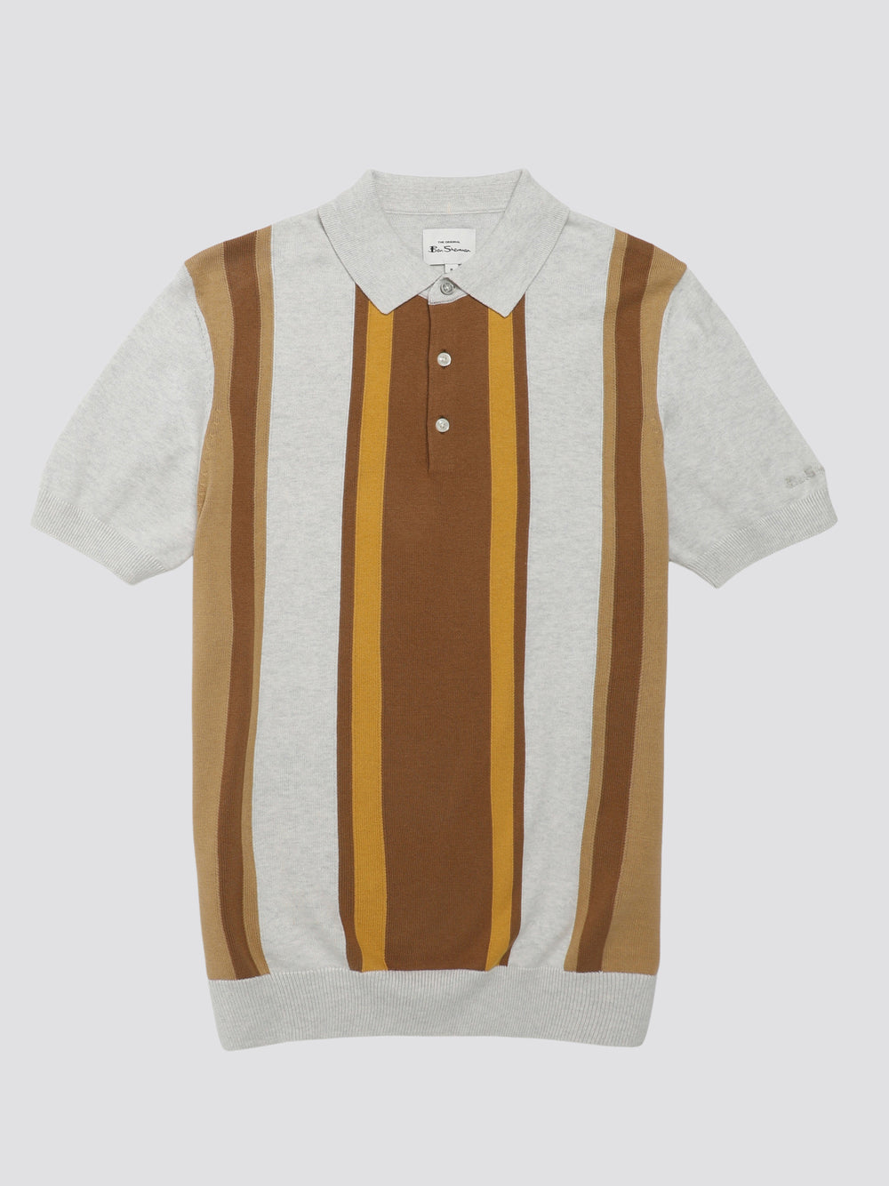 Ben Sherman Signature Vertical Stripe Polo Strikkevarer Hvide | YSFDU8067