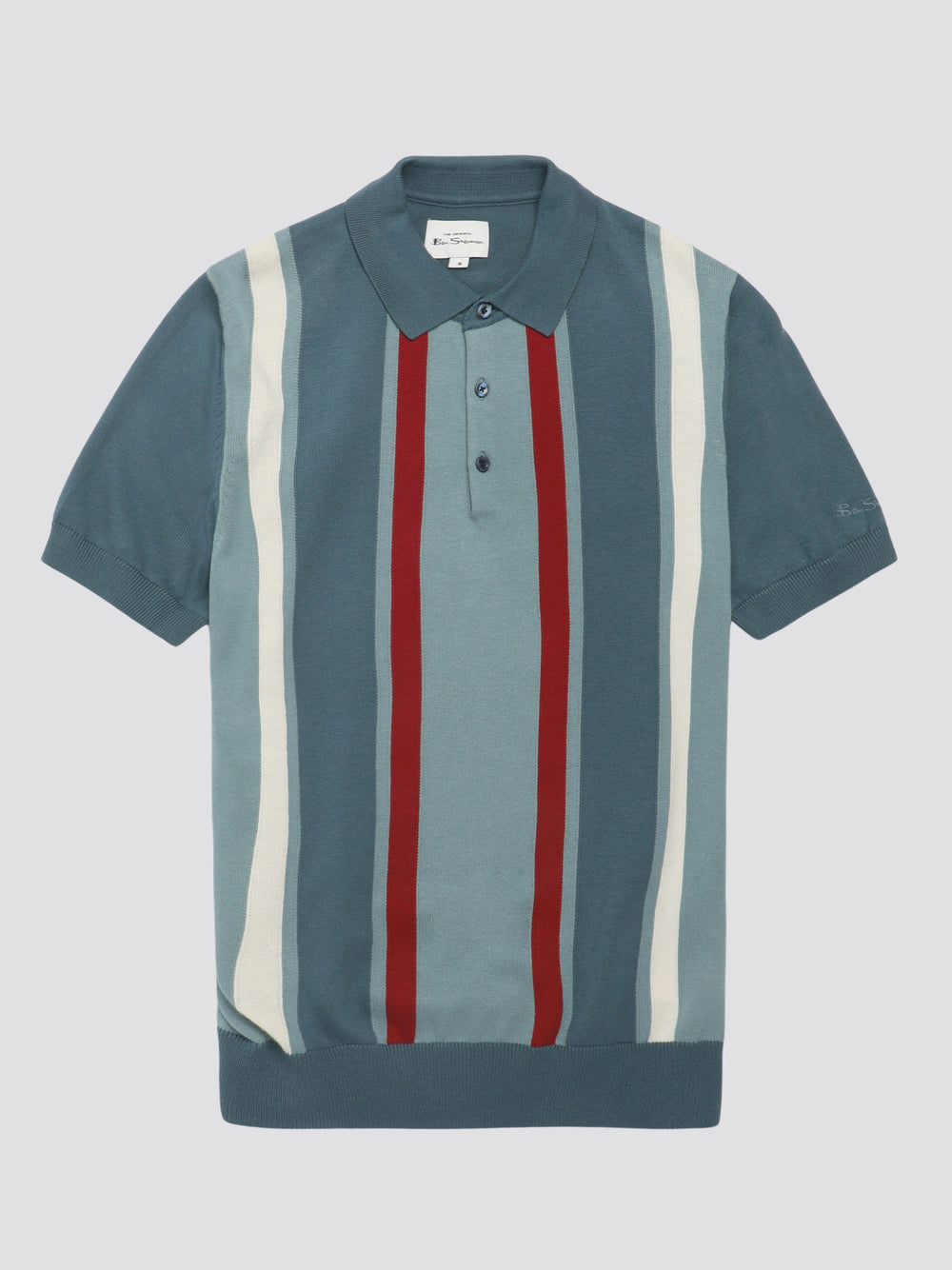 Ben Sherman Signature Vertical Stripe Polo Strikkevarer Turkis | CSWID3569