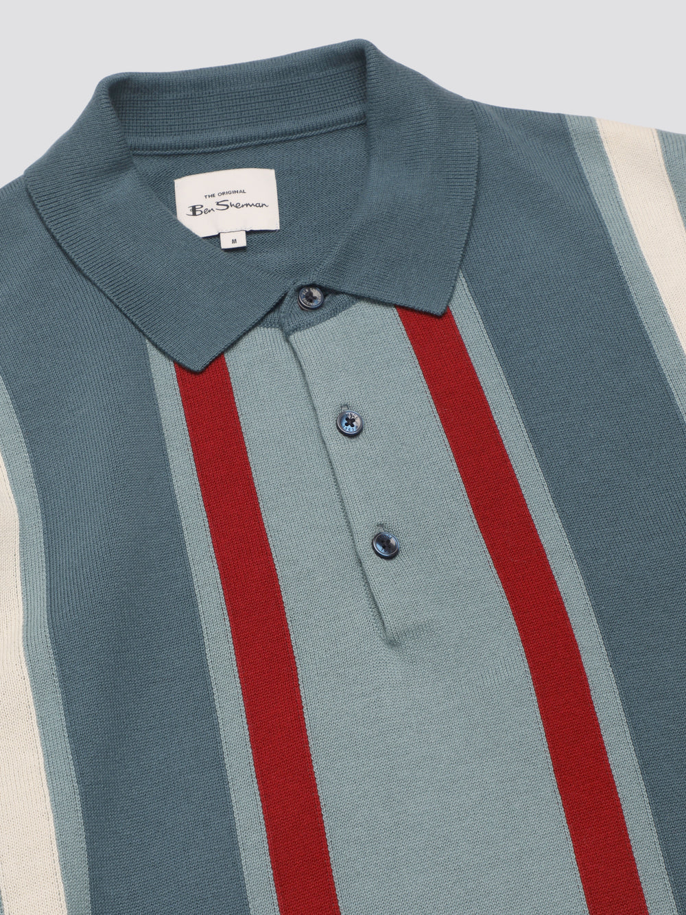 Ben Sherman Signature Vertical Stripe Polo Strikkevarer Turkis | CSWID3569