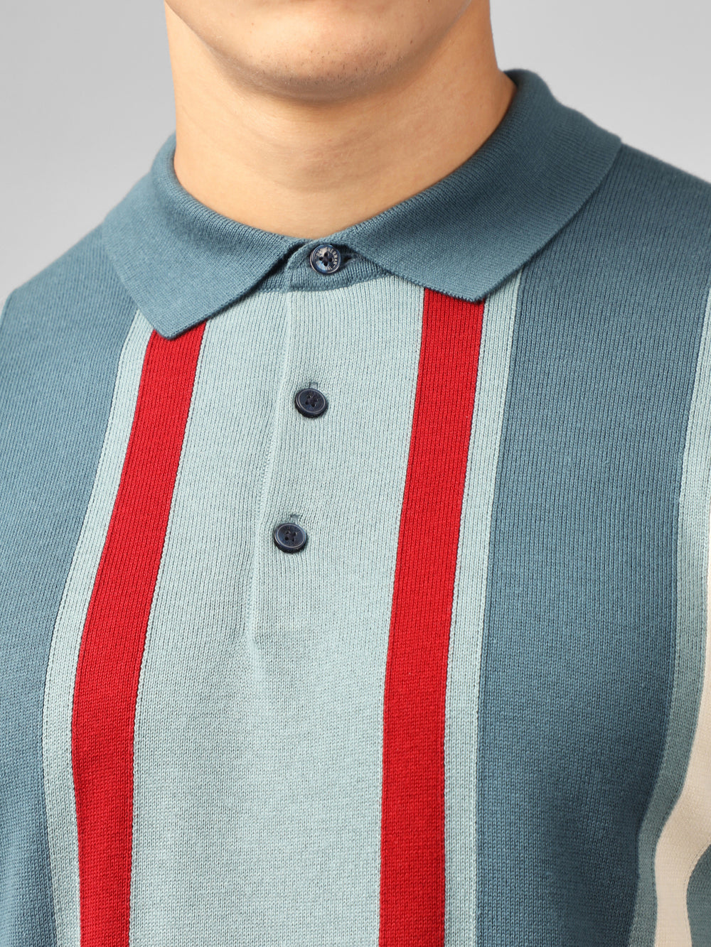 Ben Sherman Signature Vertical Stripe Polo Strikkevarer Turkis | CSWID3569