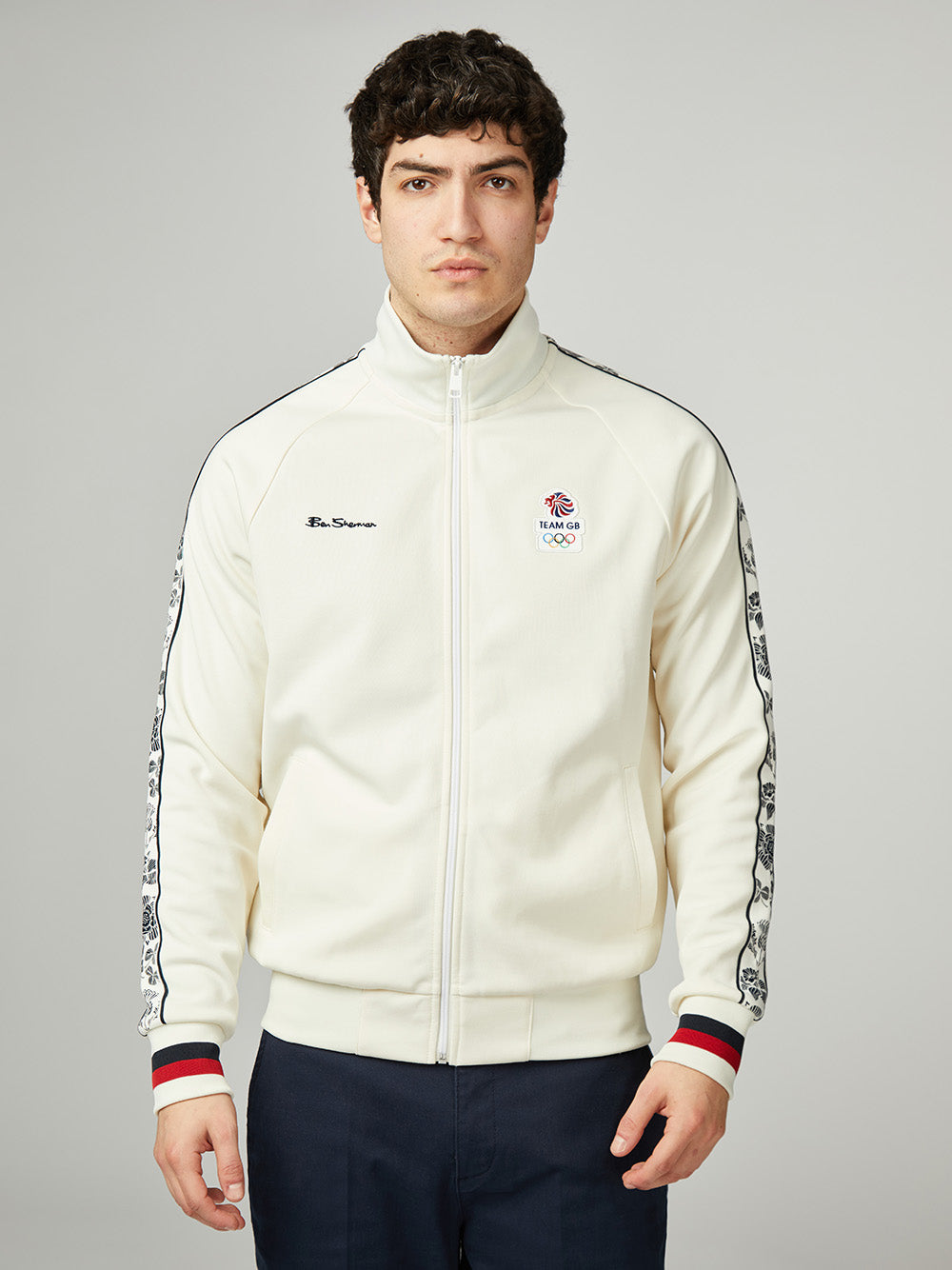 Ben Sherman Team GB Taped Track Top Jakker Hvide | UKOCF3074