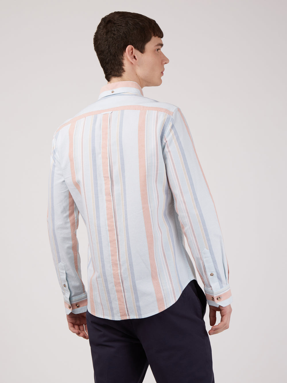 Ben Sherman The Oxford Ivy Stripe Long-Sleeve Skjorte Blå | KPFAH4183