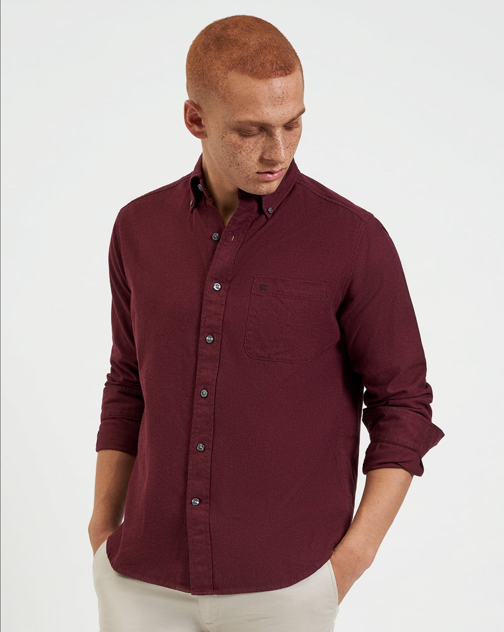 Ben Sherman Uniform Flannel Skjorte Bordeaux Mørkeblå Beige | JVTQU3502