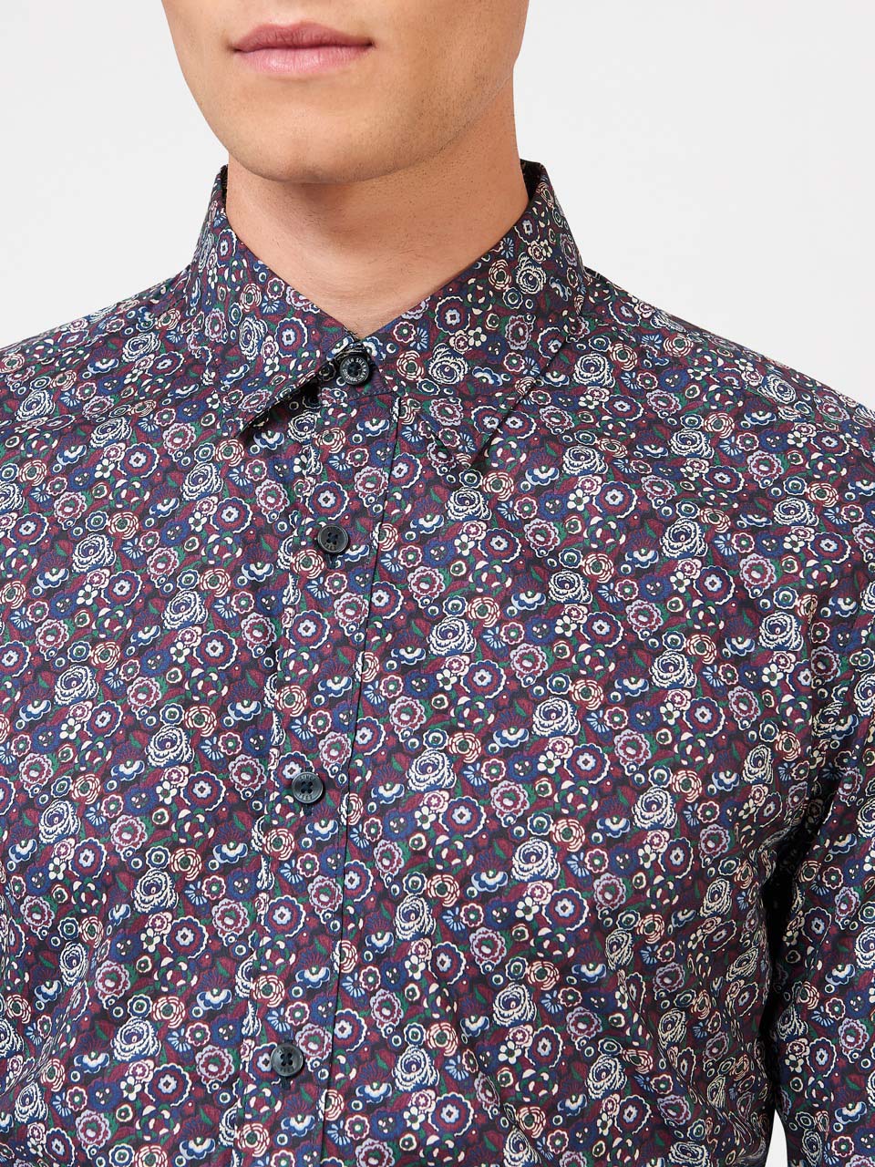 Ben Sherman Winter Floral Skjorte Lilla | KEDZF5092